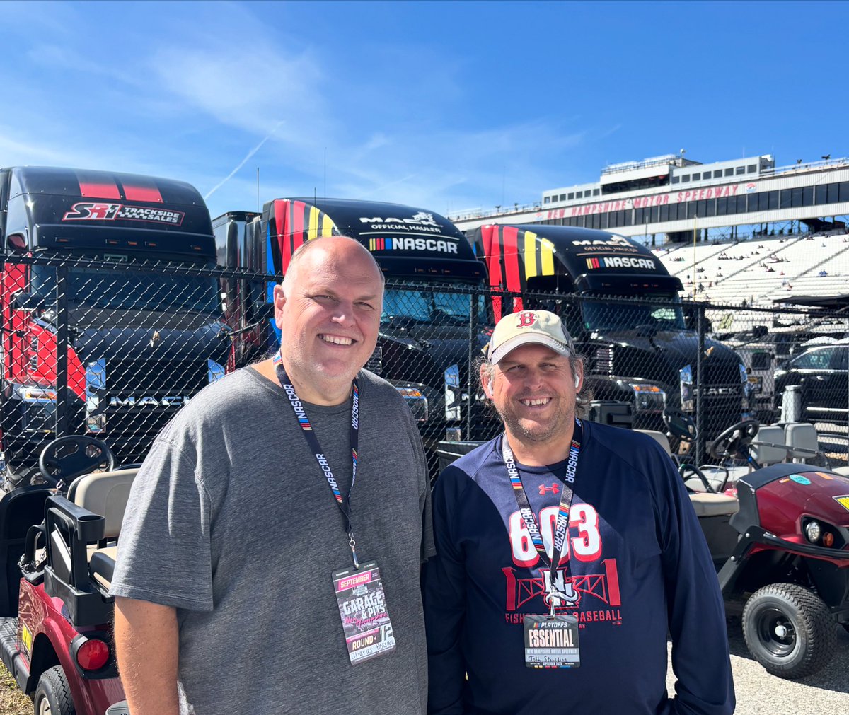 Josh and the Hoss enjoying NASCAR <a href="/NHMotorSpeedway/">NHMS</a>!
