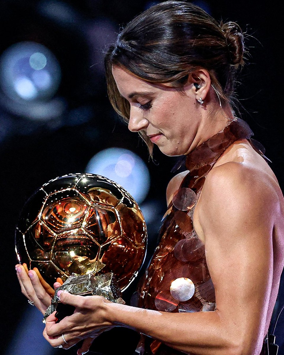 OneFootball's tweet photo. She made history once, then again and again 🏆

Now Aitana Bonmatí completes the three-peat! ✨ https://t.co/A3UgDgBfBj