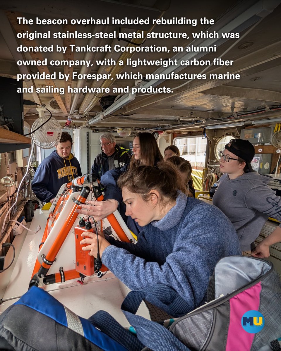 MarquetteU's tweet photo. ⛵ A senior engineering team deploys its capstone project into the waters of Lake Michigan, providing a community service to the local sailing community while learning lifelong skills. 

Read more: https://t.co/6QmPyVfRNA https://t.co/mAZXZQJ8rF