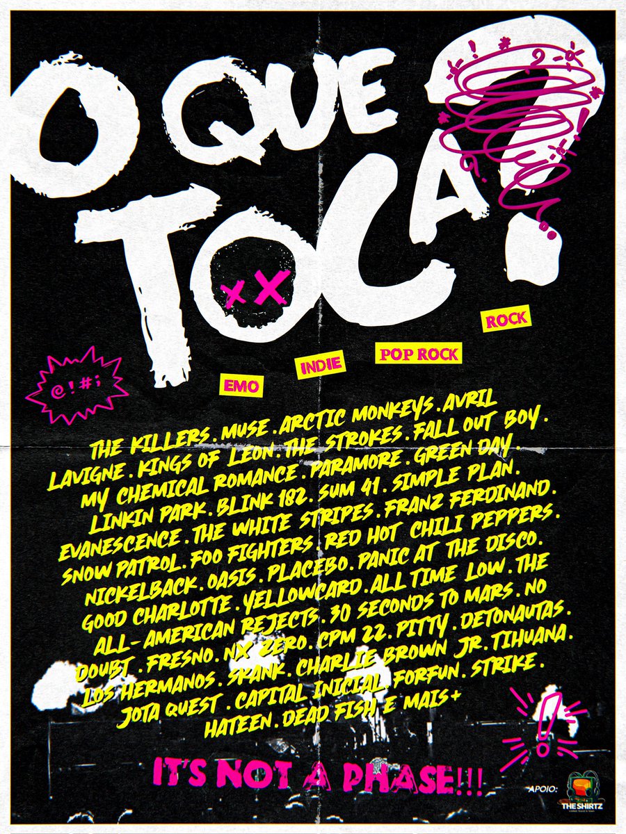 Oi gente, pra quem quiser sair sábado e quer algo diferente, vamos ter a edição pocket da Socorro Cicarelli 2000’s Wake Me Up When September Ends que vai tocar emo, indie, pop rock e rock, no Bunker 2066 (Av. Constantino Nery, 2066).