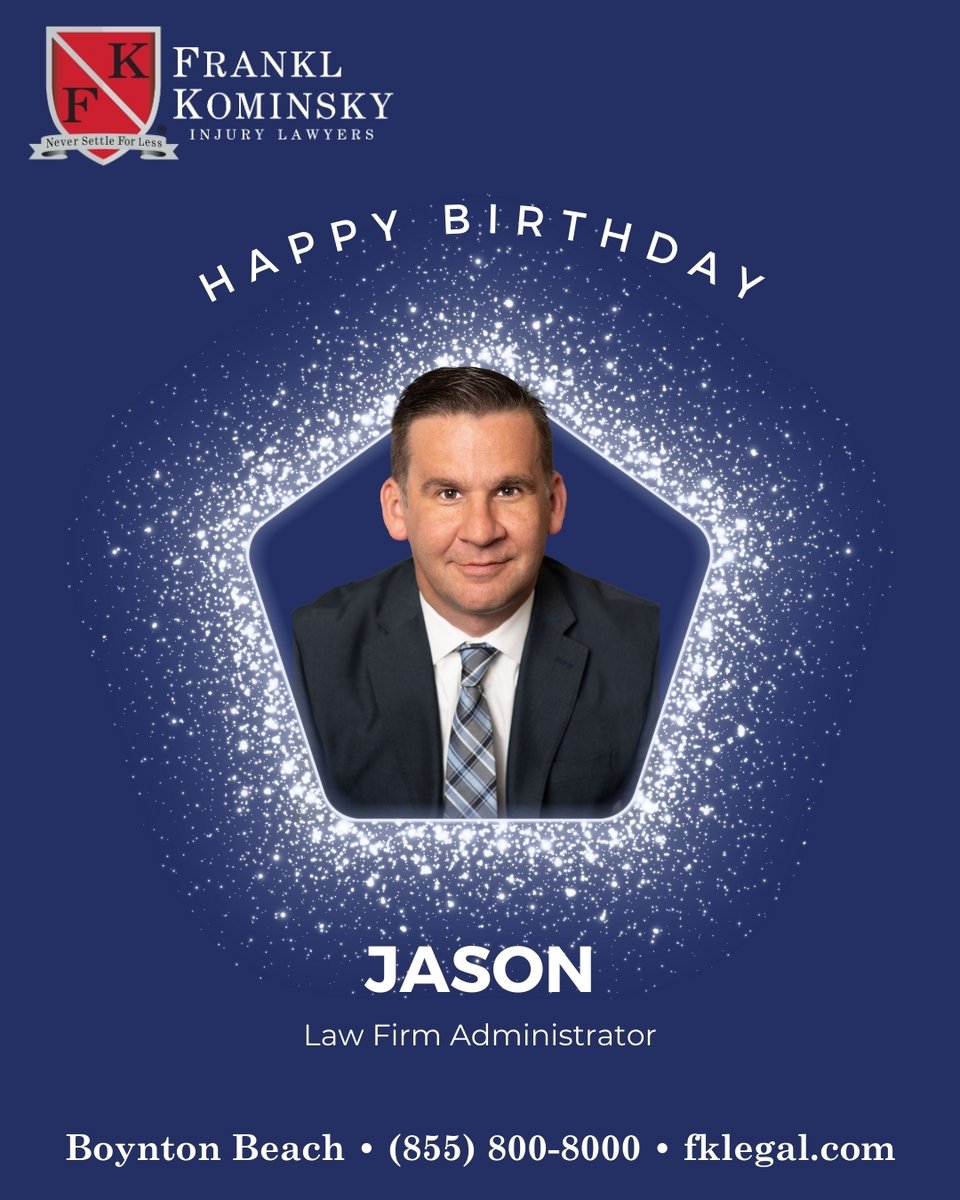 Happy Birthday, Jason! As our Law Firm Administrator, Jason keeps our firm running smoothly. From problem-solving to leading with heart, he’s the one who makes the behind-the-scenes magic happen every single day. We're lucky to have his leadership &amp; talent on our team!