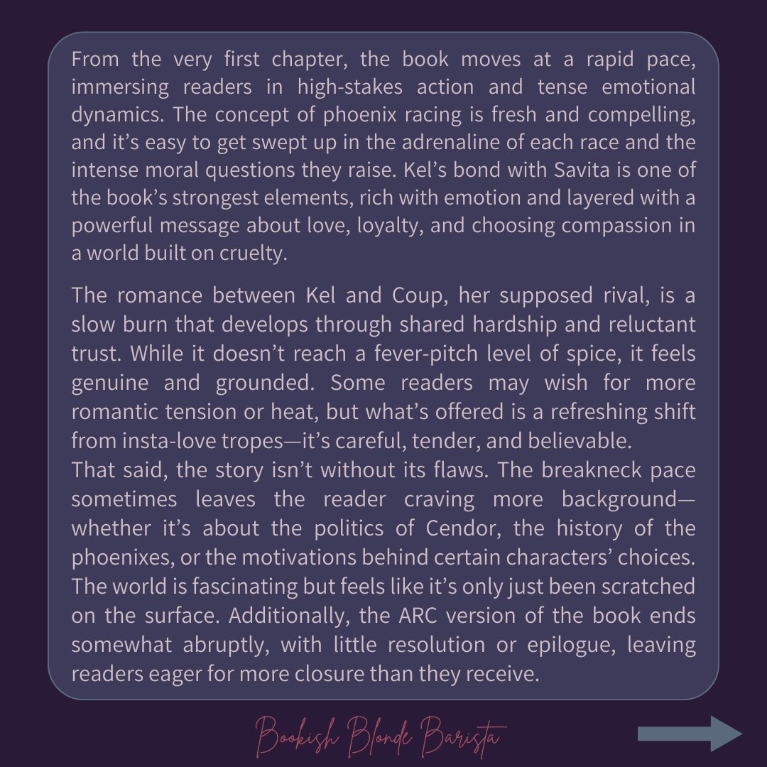 bookishbb's tweet image. Just devoured Of Flame and Fury by Mikayla Bridge 🔥
Phoenix races, rebellion, slow-burn romance, and a fiercely loyal heroine—what more could I ask for?
Gave it ⭐⭐⭐⭐. Needed a bit more world-building, but I’m hooked.

#OfFlameAndFury #BookReview #YAFantasy #Romantasy