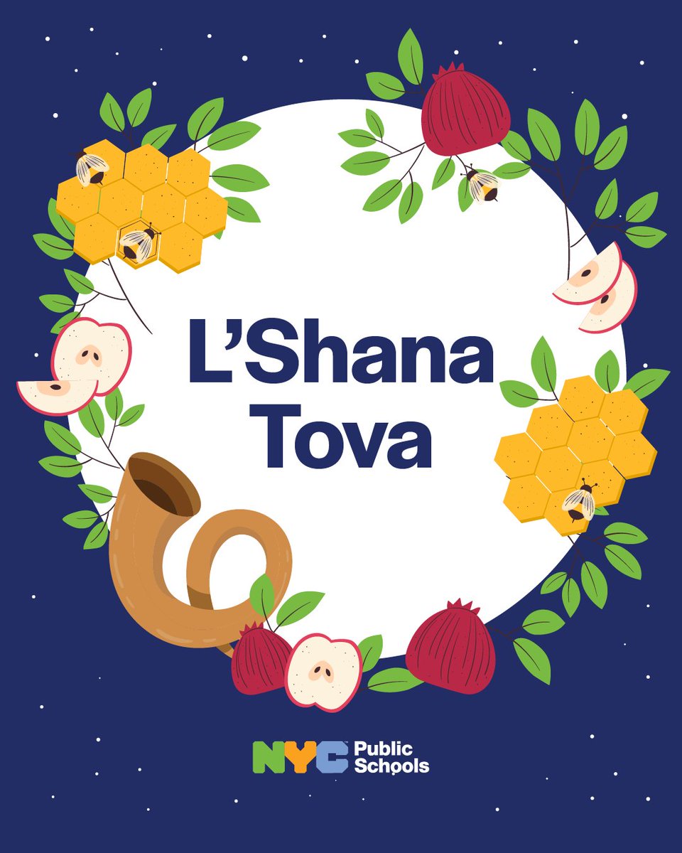 NYCSchools's tweet image. We wish a sweet and happy new year to all our students, families, and staff celebrating Rosh Hashanah!

L&apos;Shana Tova! 🍎🍯