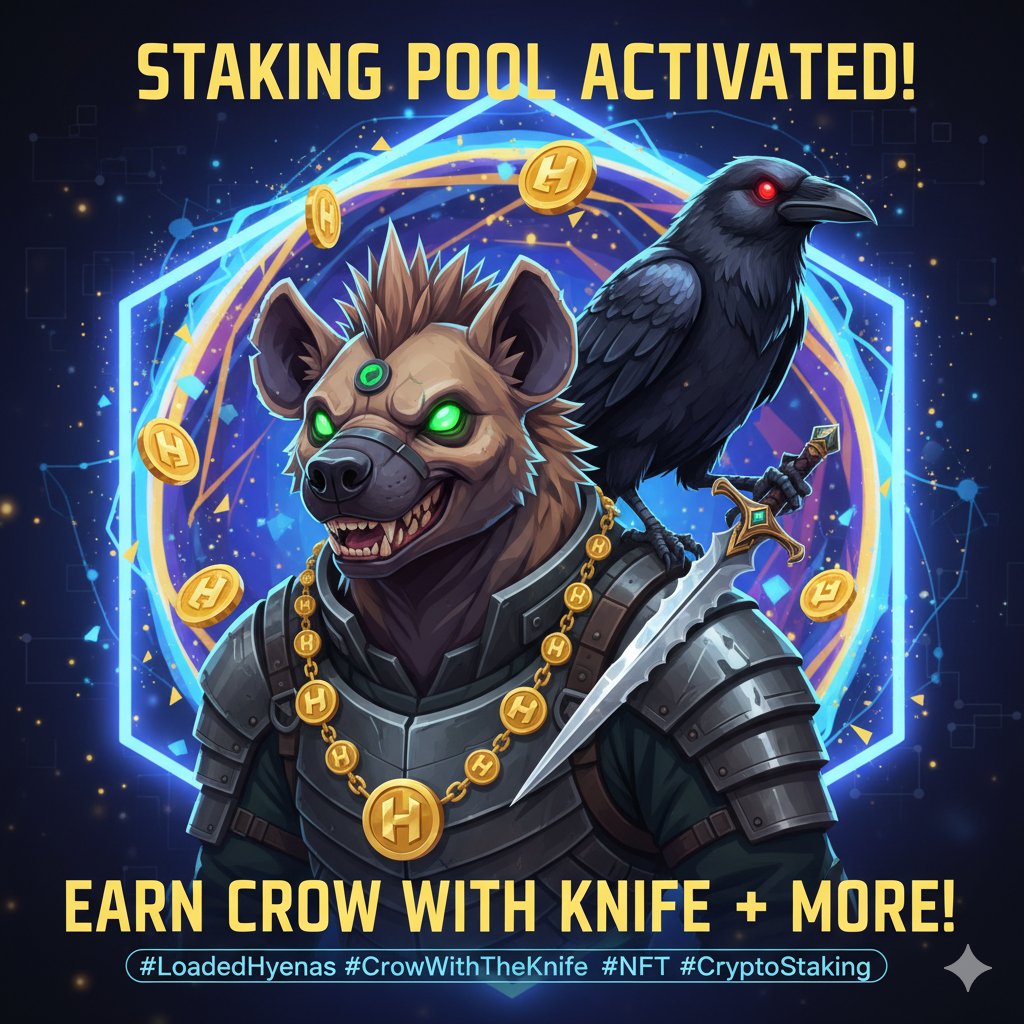 loadedhyenas1's tweet image. 🍋🥤 Upcoming Rewards 🐦‍⬛🔪
It's not much but you will be able to stake your #loadedhyenas tokens and earn @crow_with_knife tokens, along with other potential moonshot rewards, in our new staking pool.
Stay tuned for more details! #LoadedHyenas #CrowWithKnife #MemeCoin #Crypto