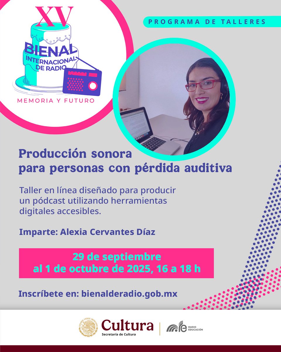 Daré un taller gratuito para personas con pérdida auditiva interesadas en crear pódcast:
📅 29 sep – 1 oct
⏰ 16 a 18 h (CDMX)
💻 En línea, con subtitulado y apoyos visuales (no incluye LSM)
🔗 lnkd.in/ggcDtSUG
👉 Si conoces a alguien que pueda interesarse, ¡comparte!