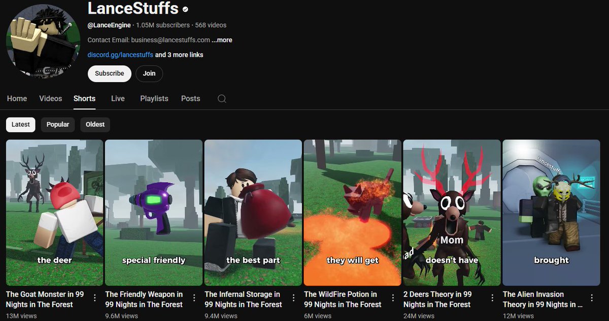 This Roblox creator goes viral every single Short.

Instead of copying Zack D Films, he made it his own,
took the storytelling format and moved it into Roblox.

Then he added a twist: facts and theories about whatever Roblox game is trending.

Playbook:

1. Watch what’s blowing