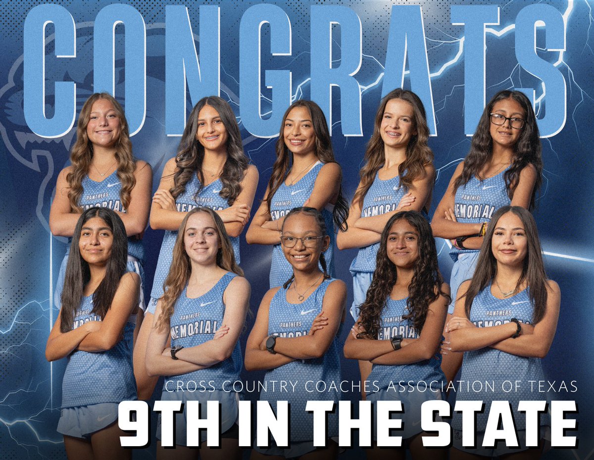 Our Memorial High School Cross Country Team continues to impress!🎖️ 👏

The Girls Team is currently ranked 9th in the State of Texas for the Cross Country Coaches Association in the 4A division.

Join us as we congratulate the Panthers! 🎉🐾

📸: Fungo Productions