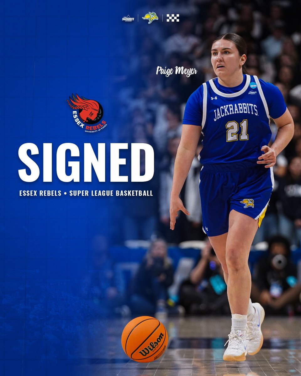 SIGNED ✍️

Paige Meyer is headed overseas to play for the Essex Rebels in the Super League Basketball, the top professional league in the UK!

🗞️ » gojacks.co/4ne12Xr

#GoJacks 🐰