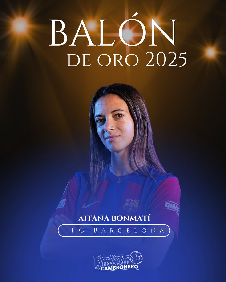 Aitana Bonmatí, jugadora del Barcelona Femenino, conquistó el Balón de Oro 2025, su tercero consecutivo tras los obtenidos en 2023 y 2024.
La  española fue galardonada con el premio The Best en 2023 y 2024, y recientemente reconocida como la Mejor Jugadora de la Eurocopa  2025.