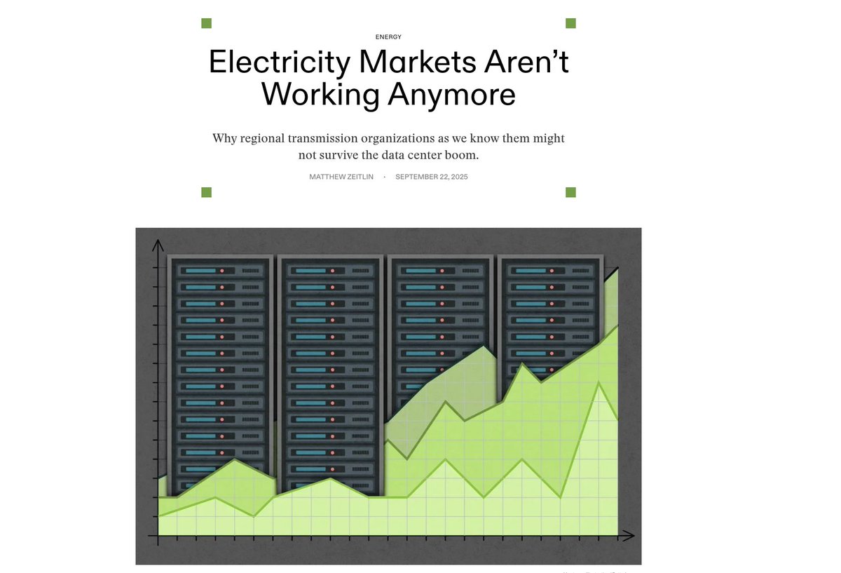 Matthew Zeitlin (@mattzeitlin) on Twitter photo Utilities serve everyone in a territory because with more users they can split up fixed costs among a wider base and use that base to make a guaranteed return on infrastructure to serve them. But what happens when data centers strain our grids? Utilities serve everyone in a territory because with more users they can split up fixed costs among a wider base and use that base to make a guaranteed return on infrastructure to serve them. But what happens when data centers strain our grids?