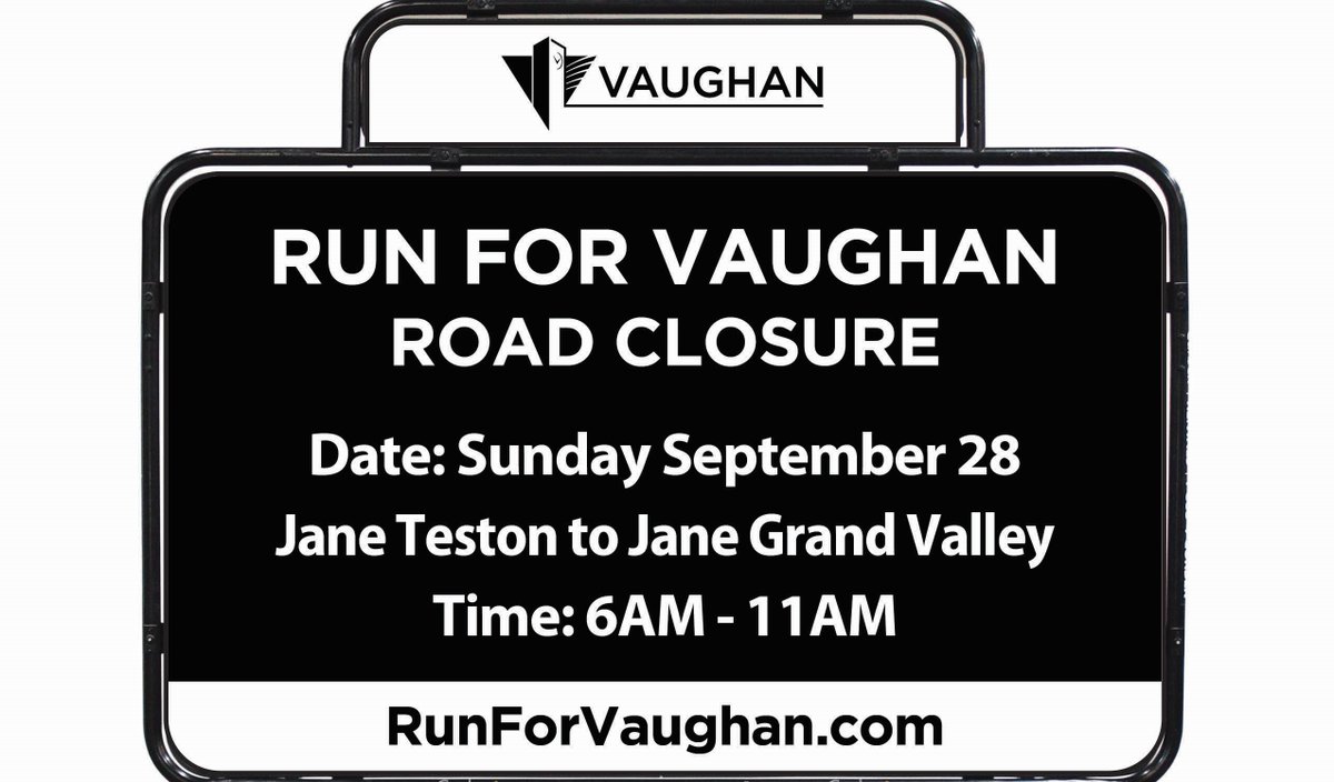 𝗥𝗢𝗔𝗗 𝗖𝗟𝗢𝗦𝗨𝗥𝗘 - 𝗥𝗨𝗡 𝗙𝗢𝗥 𝗩𝗔𝗨𝗚𝗛𝗔𝗡

🗓️ September 28, 2025
🕕 6 AM – 11 AM
📍   Jane Teston to Jane Grand Valley

RUN FOR VAUGHAN charity run is being organized in support of Cortellucci Vaughan Hospital

Register now:
raceroster.com/events/2025/98…
