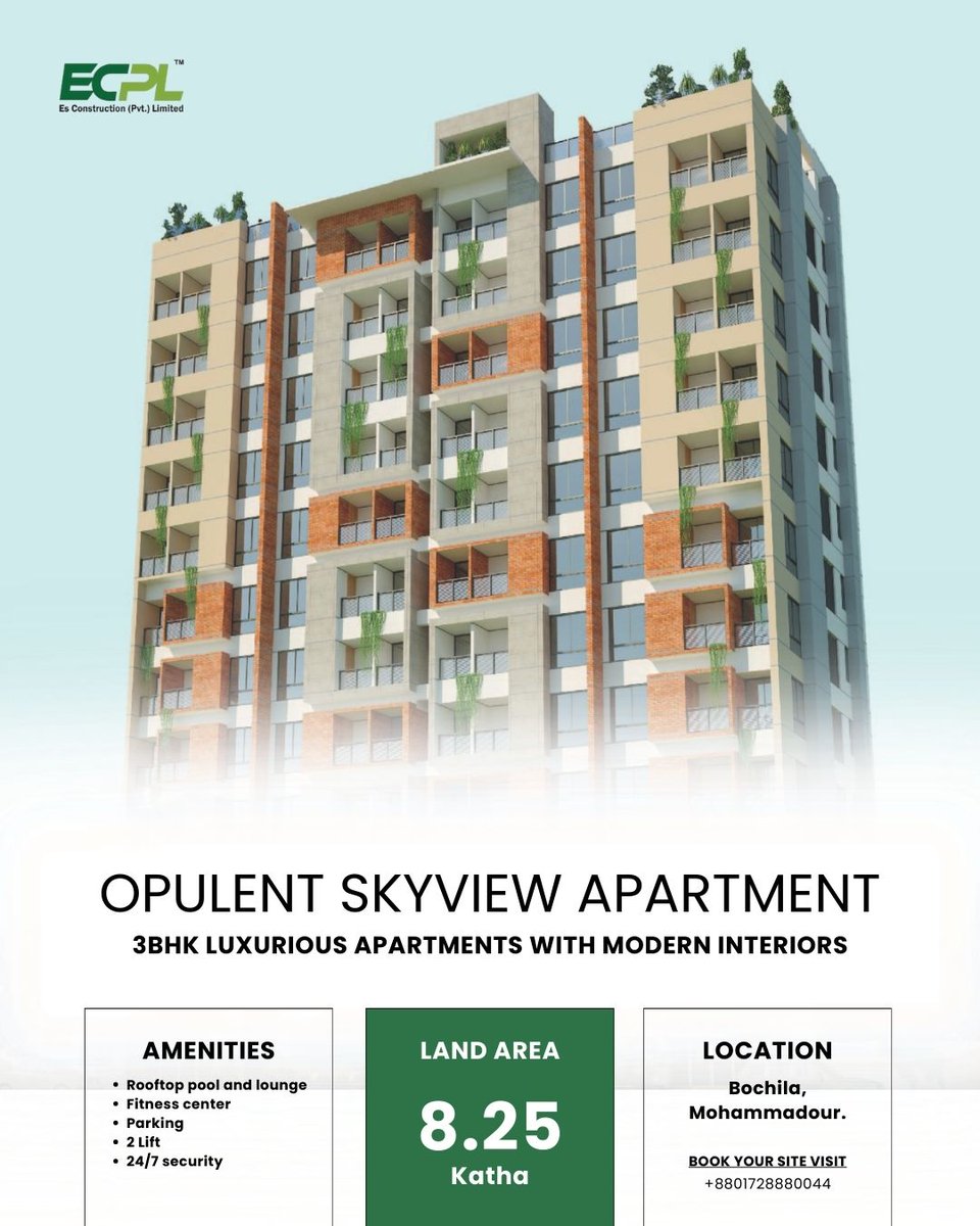 esconstructionn's tweet image. 🏠 মোহাম্মদপুরে স্বপ্নের ফ্ল্যাট বুকিং চলছে – এস কন্সট্রাকশন প্রাইভেট লিমিটেড
✅ প্রাইম লোকেশন: মোহাম্মদপুর
✅ ১৪২০–১৪৭০ বর্গফুট | ৩ বেডরুম
📞 বিস্তারিত জানতে কল করুন: +8801728880044

#Mohammadpur #ESConstruction #FlatBooking #ApartmentDhaka #RealEstateBD