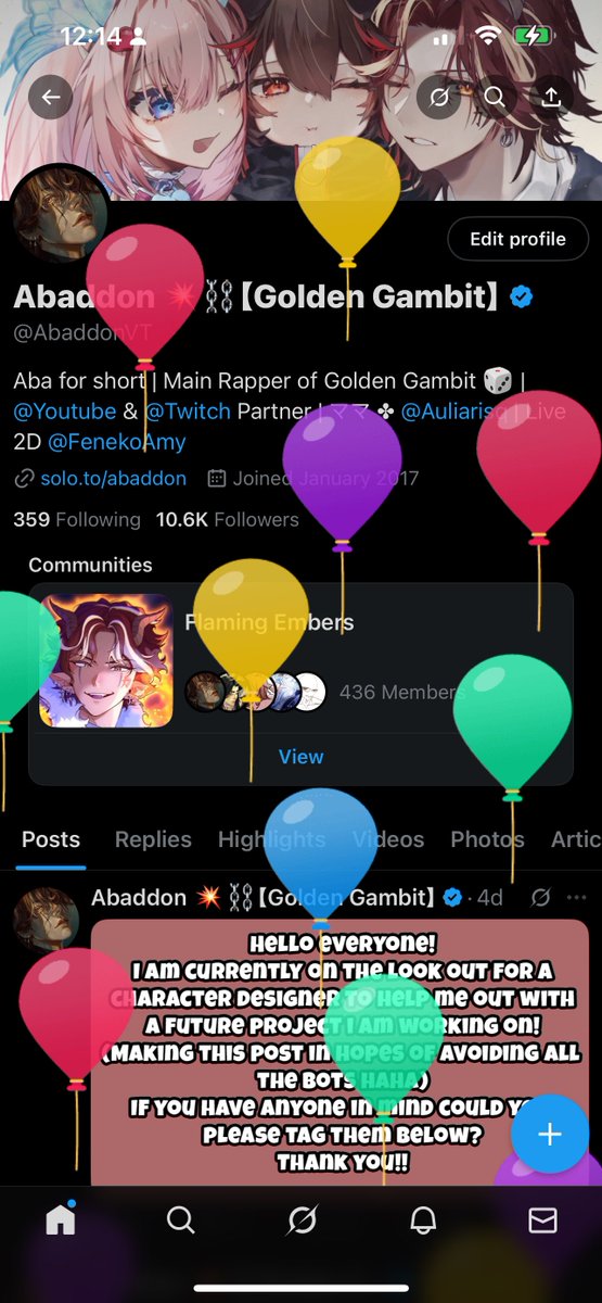 AbaddonVT's tweet photo. My bones are aching 👴🏼🎈 https://t.co/7m40R24EH5