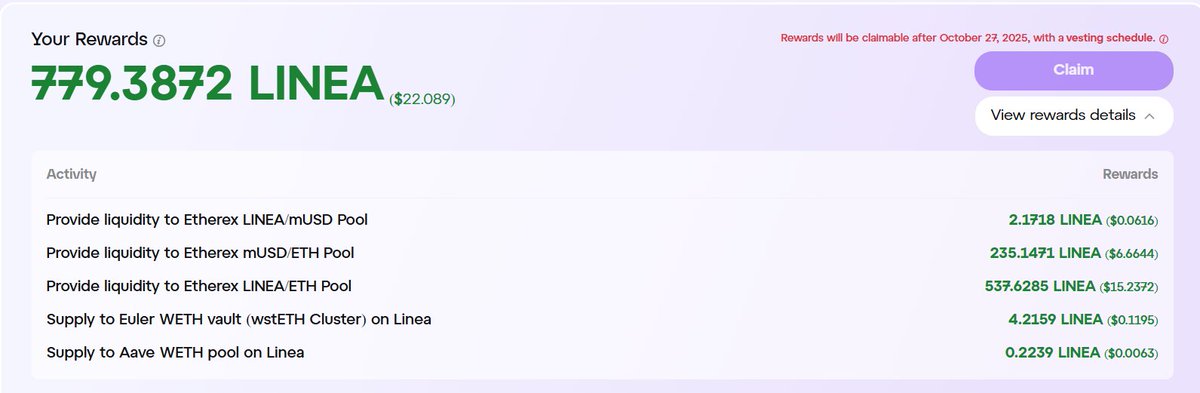 hasivcs's tweet image. My first week reward from Linea Ignition event 🫡not much but it is honest work.