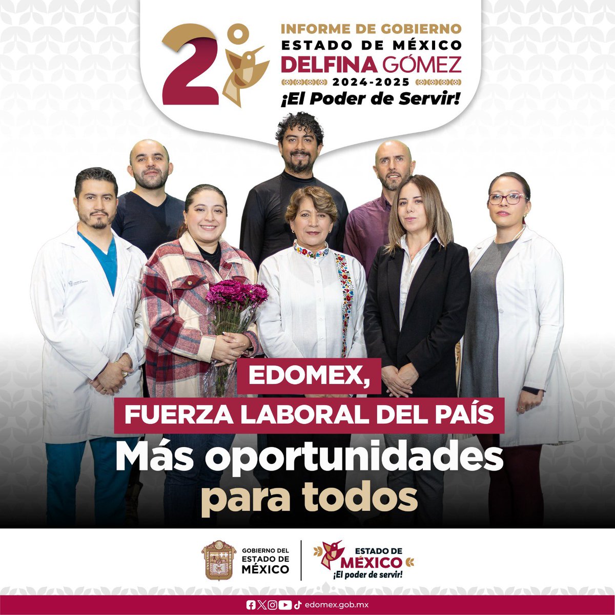 Bajo el liderazgo de la Gobernadora <a href="/delfinagomeza/">Delfina Gómez A.</a>, el <a href="/Edomex/">Gobierno del Estado de México</a> en coordinación con el sector empresarial ha logrado:
✔️ 191 mil empleos formales
✔️ 4 de cada 10 empleos en México son mexiquenses
✔️ Más de 110 mil personas salieron del desempleo.

#ElPoderDeServir
#DelfinaInforme