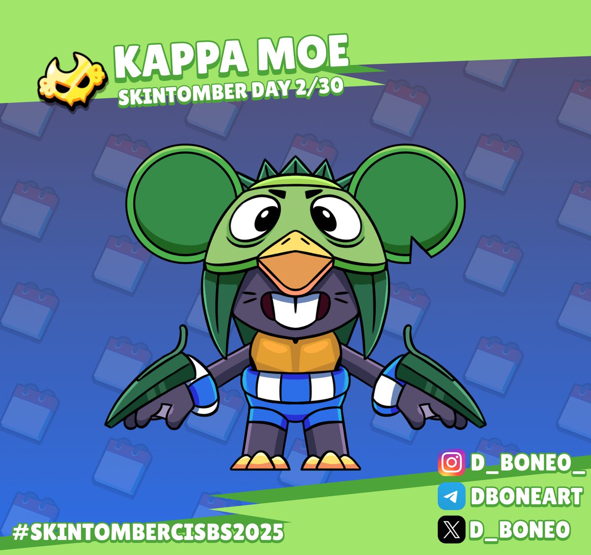 d_bone0's tweet photo. 🇯🇵 Skin Idea For Moe: Kappa Moe

#SkinTomberCISBS2025 #BrawlStars #BrawlStarsArt #BrawlStarsSkin https://t.co/N8bESAjO60