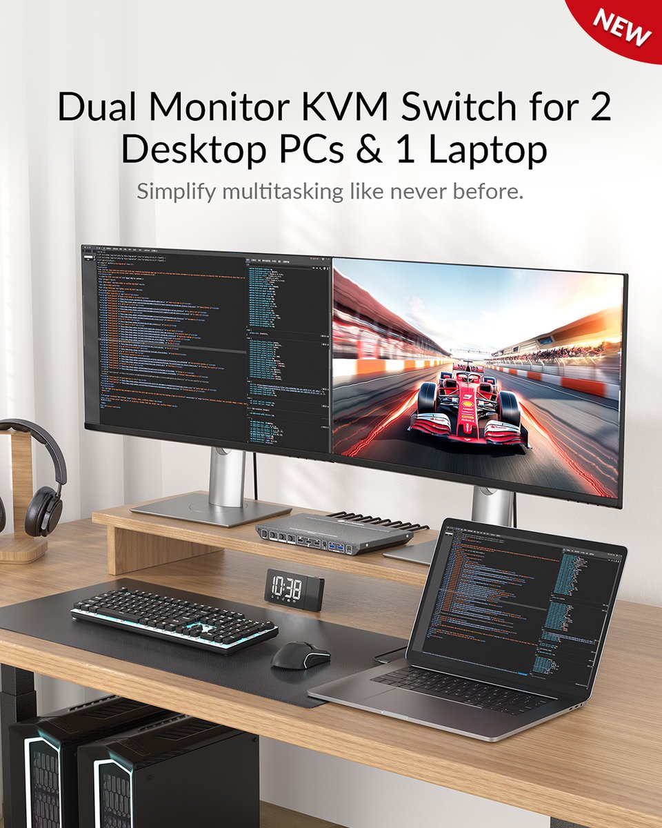 av_access's tweet image. 🌟NEW🌟-KD-E30 KVM docking station
Your all-in-one hub for multi-device productivity.

✔️ Switch seamlessly between 2 desktops &amp;amp; 1 laptop
✔️ Dual 4K@60Hz displays
✔️ 10-in-1 docking
✔️ 100W laptop charging
✔️ EDID emulation

Shop Now: bit.ly/425BF1E
#kvmswitch #tech