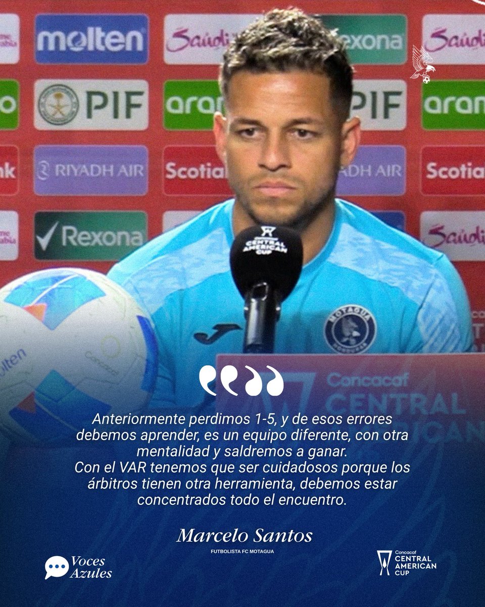 MOTAGUAcom's tweet photo. 🗣️ #VocesAzules Declaraciones de nuestro DT, Javier López y de nuestro capitán, Marcelo Santos previo al LDA vs Motagua por Copa Centroamericana. https://t.co/c9ES69rg4P