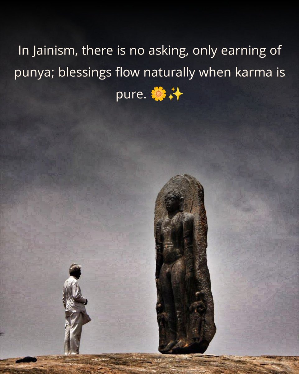 Jain Dharma never makes you a beggar  nothing is asked from the bhagwan In Jainism, there is no asking, only earning of punya; blessings flow naturally when karma is pure. 🌼✨

#Jainism