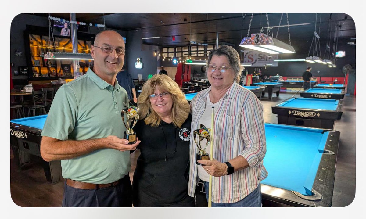AMBirds_Decatur's tweet image. Fun President’s Party &amp;amp; Social tonight.  Added a fun 9-ball tournament this year.  Thank you to our outgoing President, Vicki Sheets.