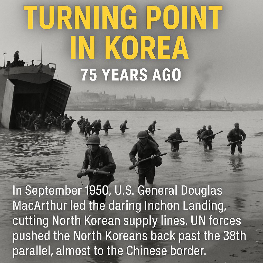 FortuneWinter's tweet image. 🇺🇸Turning Point - Then &amp;amp; Now 🇰🇷

75 years ago, America’s courage turned the tide of war at Inchon. General MacArthur’s bold stand against aggression showed the world that freedom was worth fighting for.

Today, Korea faces another battle—not on beaches, but in churches and…