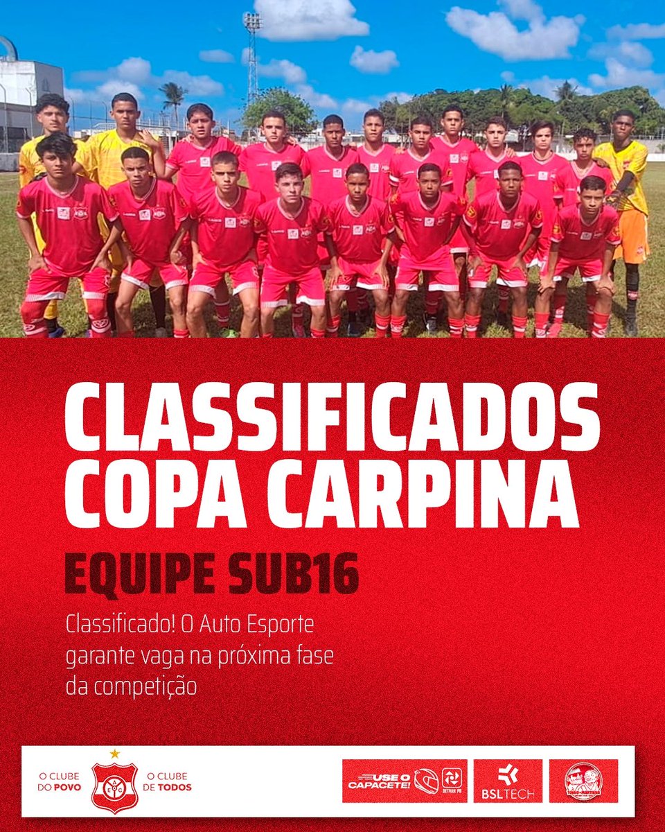 autoesporteofc's tweet photo. #SUB16 | CLASSIFICADOS! 🐒🇦🇹
Após as três partidas da fase de grupos, o Auto Esporte está classificado para a segunda fase da competição.
O Clube do Povo enfrentará o Confiança de Sapé às 14h, no Estádio Teixeirão, em Santa Rita-PB.
Dá-lhe Auto! 🇦🇹
#ClubeDoPovo #DalheAuto https://t.co/wISpDUa8us