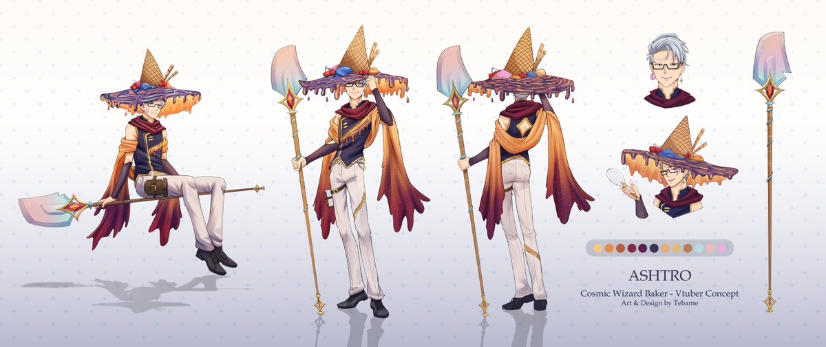 I got to do the concept art and reference sheet for <a href="/Ashtro_vt/">Ashtro</a>'s look! Thank you so much for trusting me with this!
#VGenComm