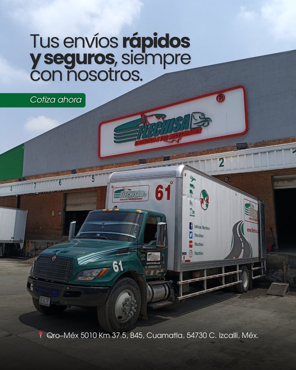 flechisa's tweet photo. De nuestro CEDIS a tu puerta
Logística ágil y segura en todo México. Cotiza tu envío en minutos y da seguimiento en tiempo real.

Cotiza tu ruta https://t.co/0edrF7CIm4
 
#Flechisa #Logística #TransporteDeCarga #CoberturaNacional #Rastreo #RecolecciónADomicilio https://t.co/gfhebdvXCG