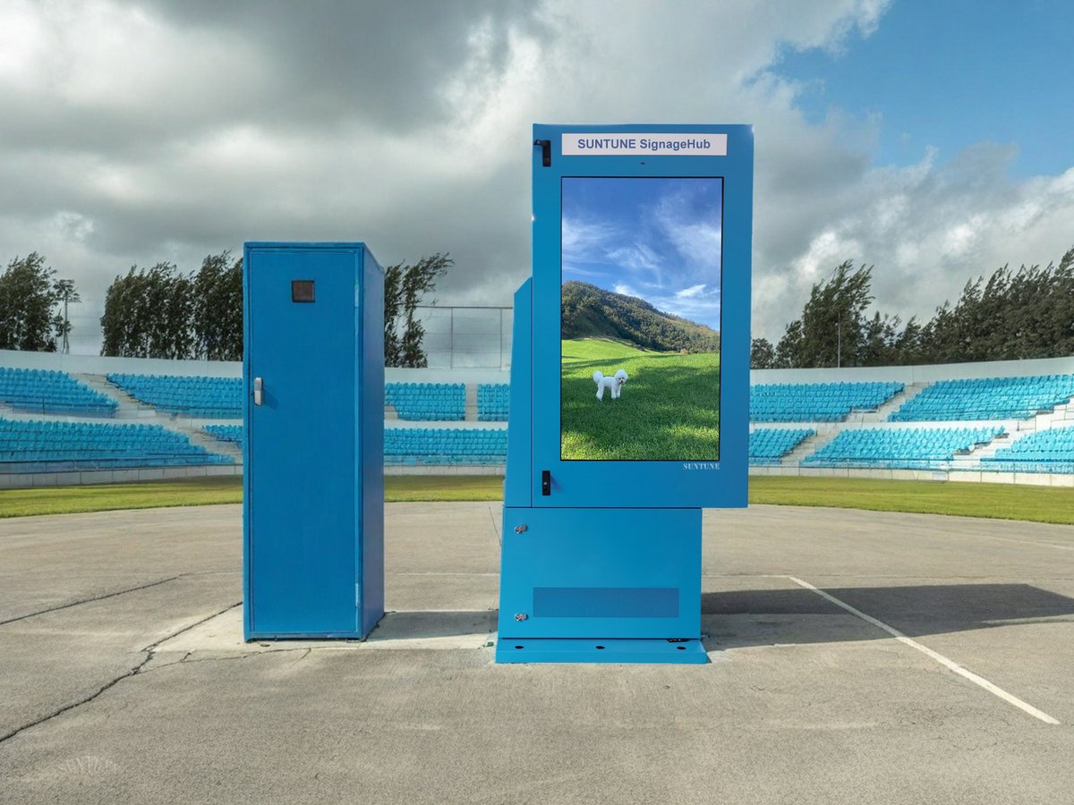 suntunesignage's tweet image. 🏆 Sports events benefit from large-format outdoor LCD screens displaying live match updates, advertising, and fan interaction features. #SportsTech #OutdoorLCD #InteractiveDisplays