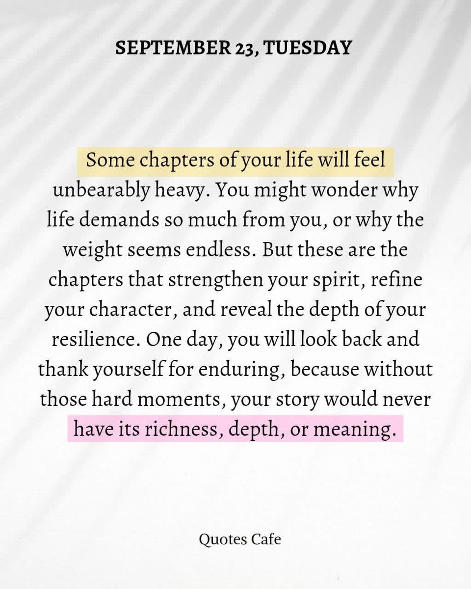 MPHickie's tweet photo. A message for today … 

Our struggle often shapes your story. 

Sometimes, life’s toughest chapters are the ones that build strength, refine character &amp; reveal  one’s resilience. 

In time you’ll be grateful for them because they give your journey depth &amp; meaning. Keep going!👇 https://t.co/ZL6lfZTNdR