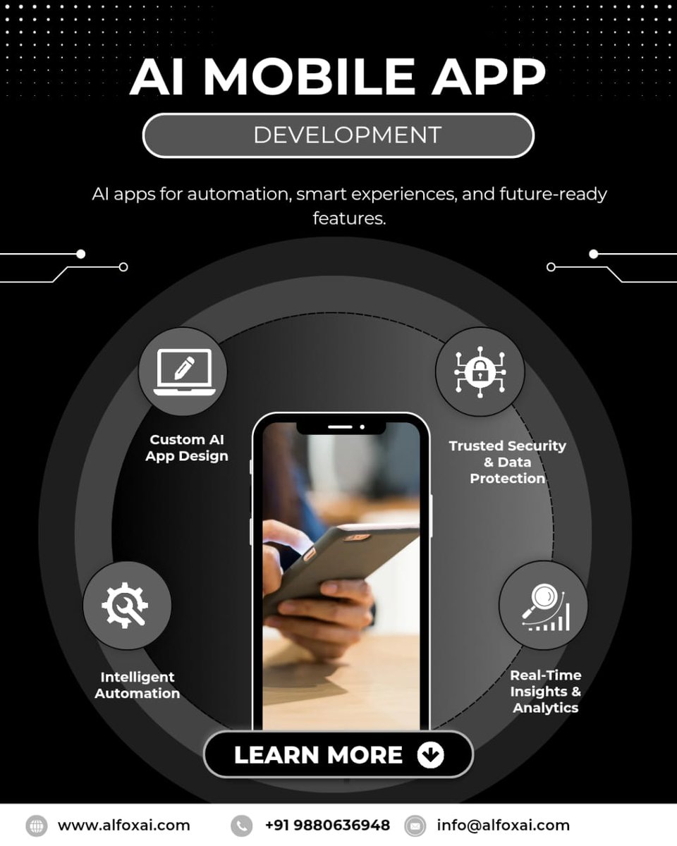 GangarajuV41375's tweet image. Transform the way business works with AI-powered mobile apps! Unlock custom app design, intelligent automation, real-time analytics, and trusted data security
#AIMobileApps #AppDevelopment #SmartAutomation #AIAnalytics #DataSecurity #FutureReady #BusinessApps #Tech #ALFOXAI