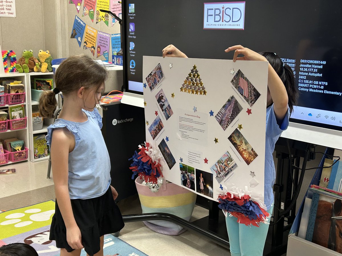 CME_2ndGrade's tweet photo. Patriotic Project Presentations from Mrs. Shrode’s class! 🇺🇸 @CME_Tigers https://t.co/H2pEUYzUgy