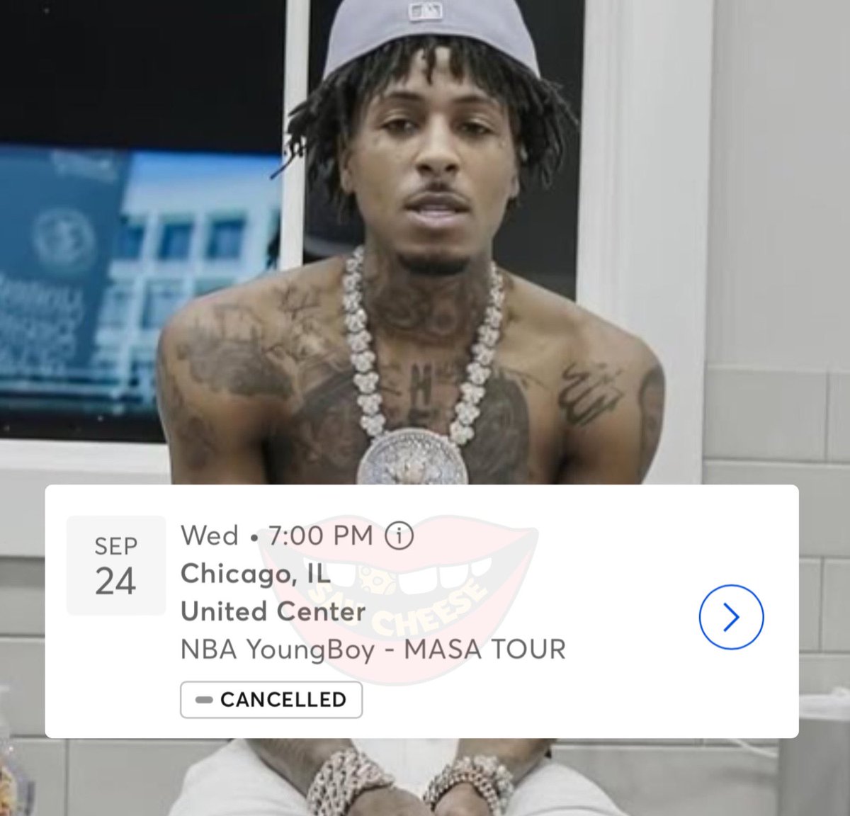 SaycheeseDGTL's tweet image. NBA YoungBoy's concert at Chicago's United Center was canceled allegedly due to safety concerns