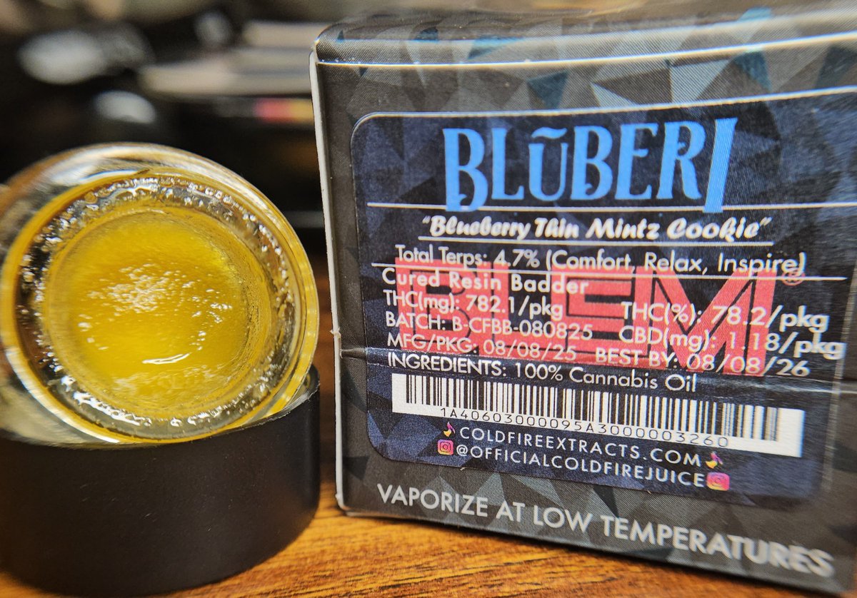 Haze4dayzzz's tweet image. BLŪBERI - @ColdFireExtract × #BLEM (cured resin badder)
Gassy thin mint GSC upfront, followed by berry notes on the backend. Just another testament to quality nug-run BHO competing with rosins at 2× its price!
🍪🫐🤤
