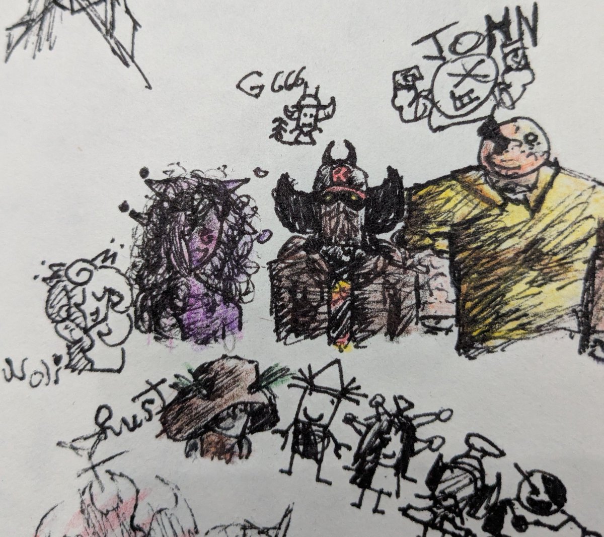 An updated version of my take of the hello John doe cast! I love the improvements I'm slowly making. Shoutouts to <a href="/kokonidogs/">kori</a>  and <a href="/Infry20/">infry</a>  for inspiration for me to draw. 
#HelloJohnDoe