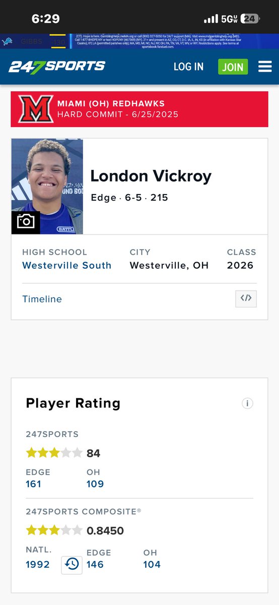 Thankful to be ranked as a 3 star by <a href="/247Sports/">247Sports</a>!