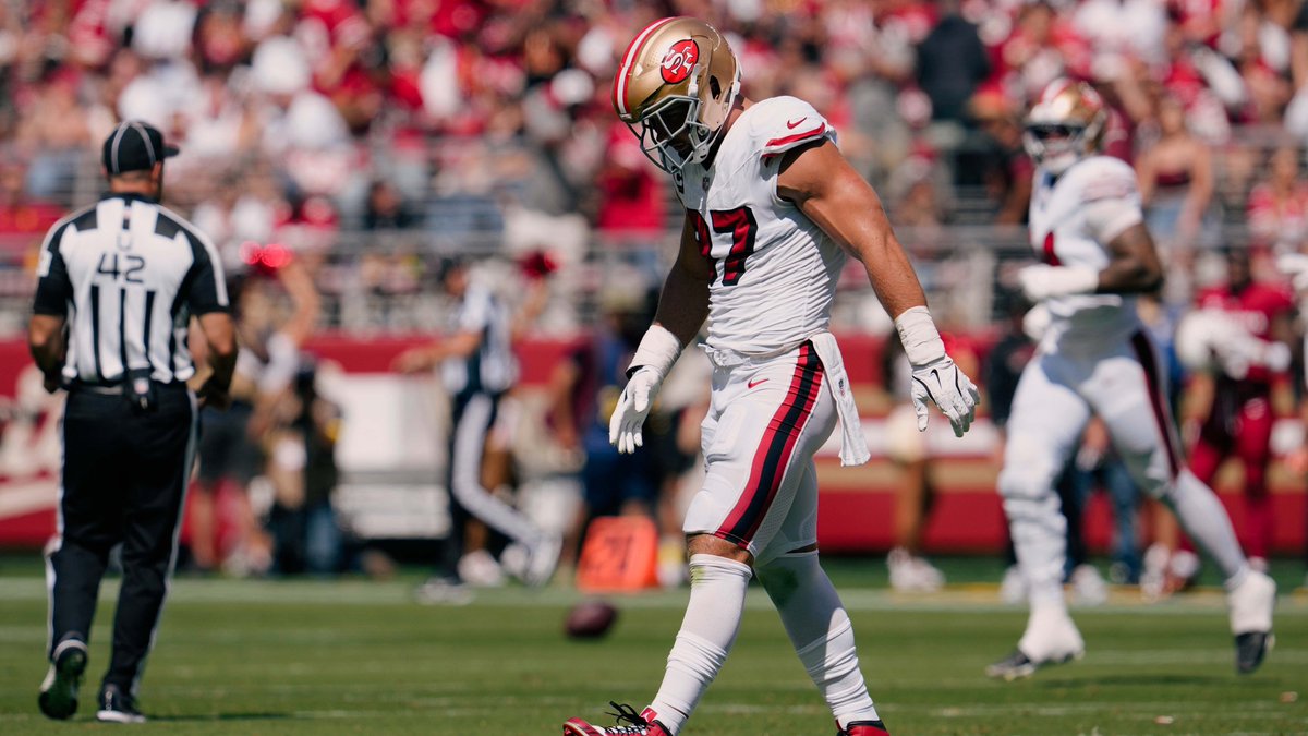 49ers's tweet photo. Kyle Shanahan confirms Nick Bosa's season-ending knee injury.

📰: https://t.co/AB1wNf5Rip https://t.co/sTHS7rmgdU