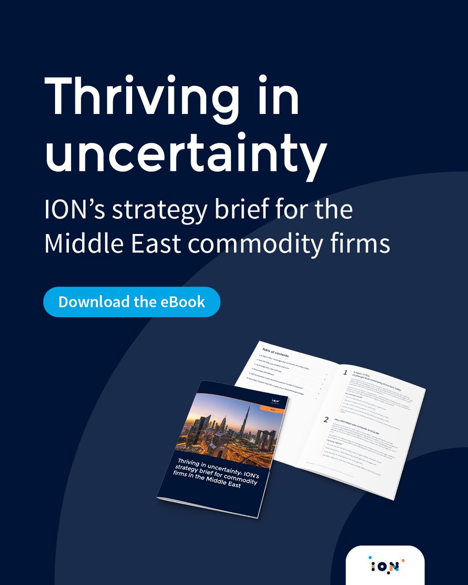 IONCommodities's tweet image. Commodity firms in the Middle East face tighter margins and volatile markets. Outdated tools slow you down. See how 100+ firms are simplifying operations in our eBook – download now: on.iongroup.com/4mszNqU
#CommodityTrading