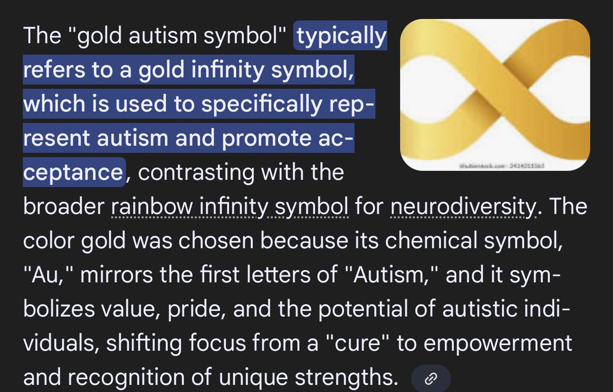areelbadman's tweet image. An unknown sign for autism is Au. 

Autism is literally gold. 

Ca:

2PxECrDbuMChwE8nMC4NkczeVCMocAEuYHX9BQbdpump