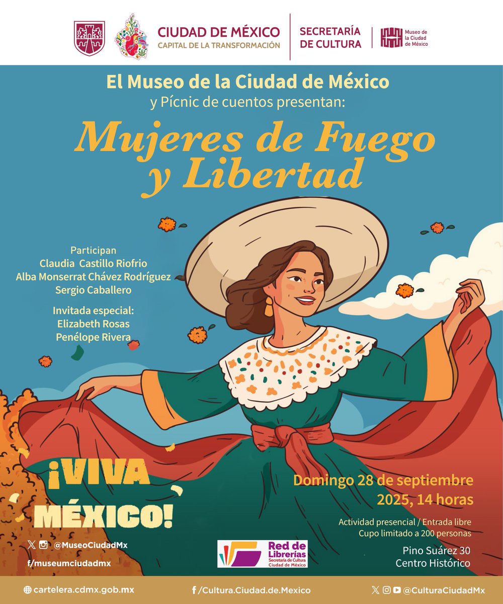 #Cuentacuentos | Celebra con nosotros a las heroínas de la independencia en este picnic lleno de historias, emoción y reflexión.
¡Ven, escucha y comparte!

ENTRADA LIBRE SIN REGISTRO

📅Domingo 28 de septiembre, 2025
🕑14:00 h
#actividadesliterarias #mujeresenlaindependencia