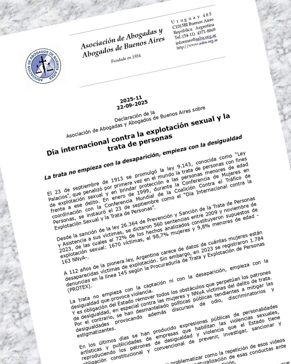 Día internacional contra la explotación sexual y la trata de personas

🔗: aaba.org.ar/dia-internacio…