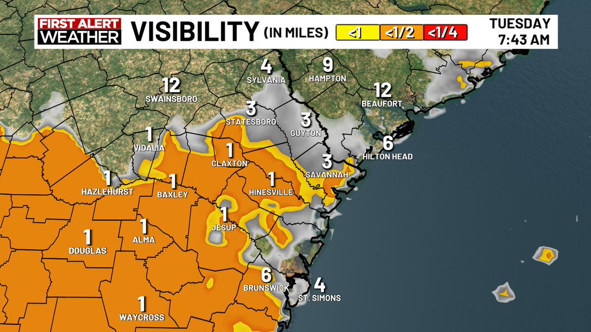 WxDylanSmith's tweet image. We tracking the chance to see a few areas with some dense fog patches tomorrow morning before daybreak. #foggystart #usecaution #tomorrowmorning #savannahga