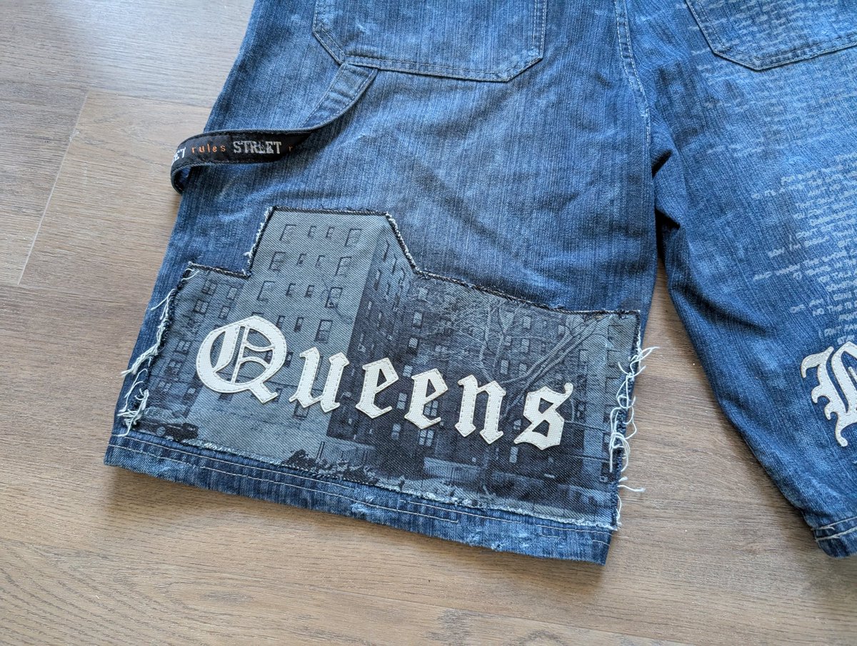 crazygoodz's tweet photo. Here's a closer look at the Custom Mobb Deep denim shorts we made with recycled materials...

#crazygoodz #streetwear #mobbdeep #prodigy #havoc #infinite #customwork https://t.co/gozdMc3xBv