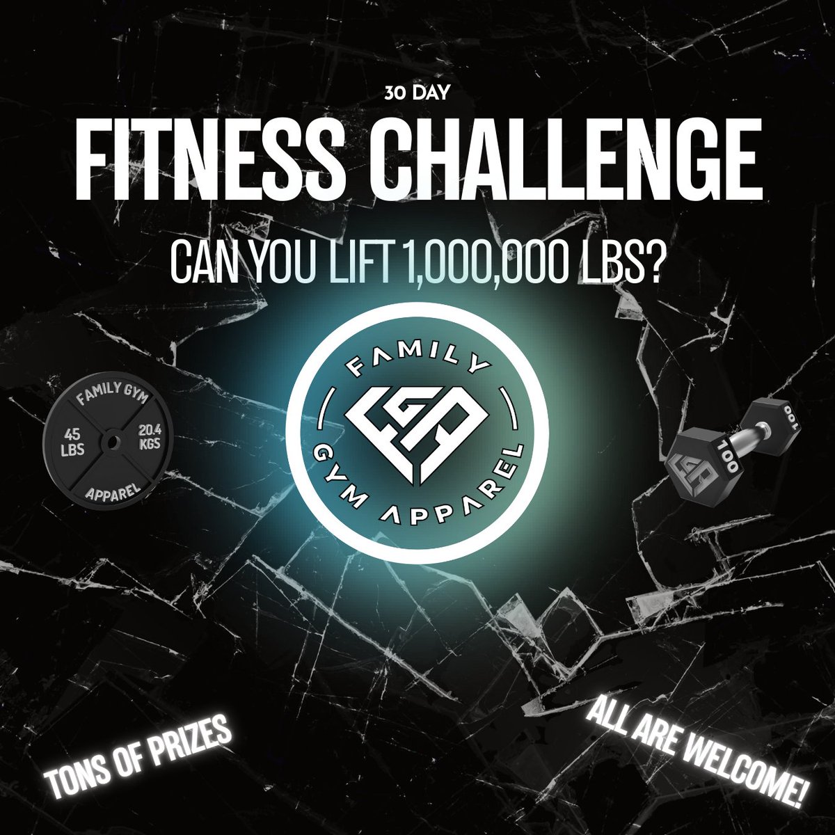 FAMILY GYM APPAREL PRESENTS: THE 1,000,000 LBS FITNESS CHALLENGE 

Think YOU have what it takes to move 1,000,000 lbs on your own? This is your ultimate test of strength, endurance, and consistency — and Family Gym Apparel is here to fuel your grind. 🏋️‍♂️🔥

👉 Here’s how it works:
