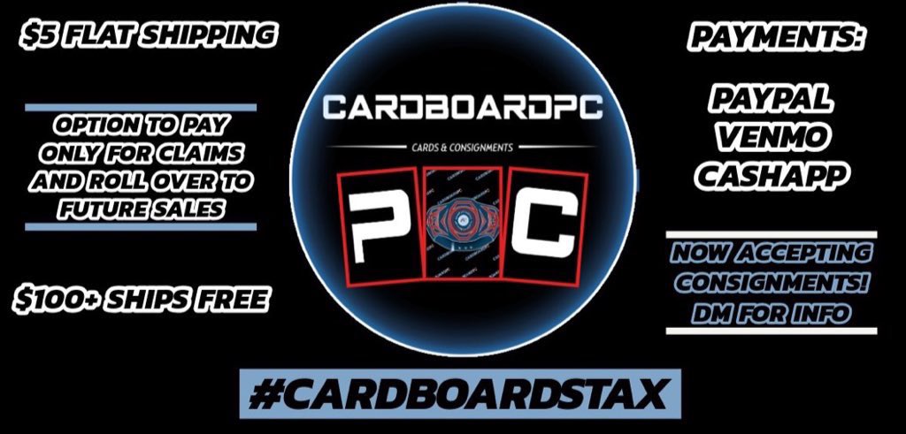 Hi. 

I’m <a href="/CardboardPC/">Cardboard PC</a> 

I run stack sales called #CardboardStax

This week, I’ll be selling #WrestlingCards Tuesday through Thursday. 

Should be fun. 

Repost this. Someone who does might get something cool 🤷‍♂️