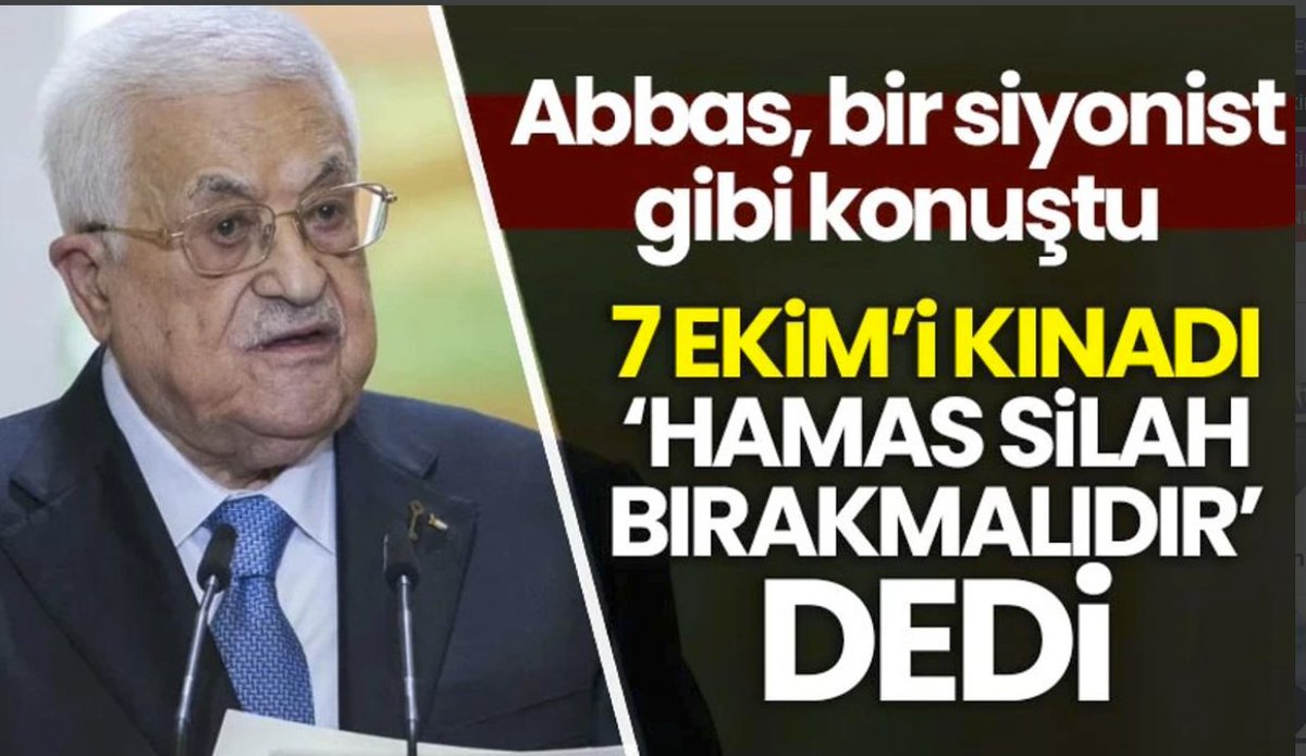 Aşağıdaki linkte yer alan (haberde okuyacağınız) açıklamaları katil Netanyahu bile dile getiremezdi!
Filistinlilerin yüz karası M. Abbas’ın BM'deki konuşması bir kez daha gösterdi ki bu işbirlikçi, Özgür Kudüs mücadelesinin önündeki en büyük engeldir ve yapmaya çalıştığı ise