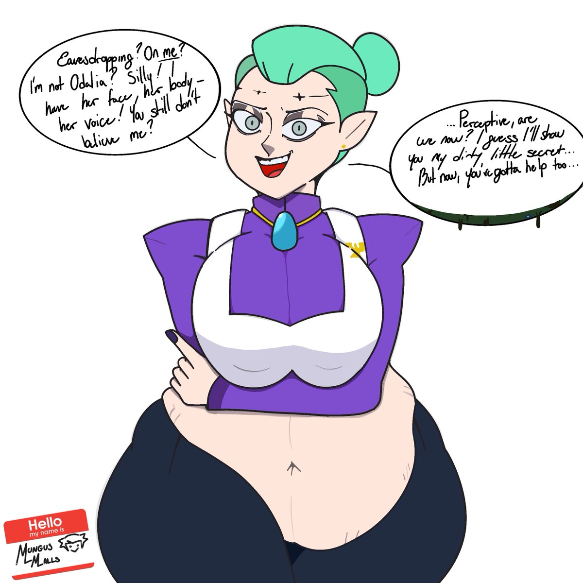 MungusMall's tweet photo. Why...why does he keep coming back? It looks like our local resident bad mom has had her body taken by Belos...Is anybody else getting deja vu from this? Well, anyways, it seems if we keep quiet, we get to grope some fat. #tohart #odaliablight #Possession #BBW https://t.co/vZQSRvvzZn