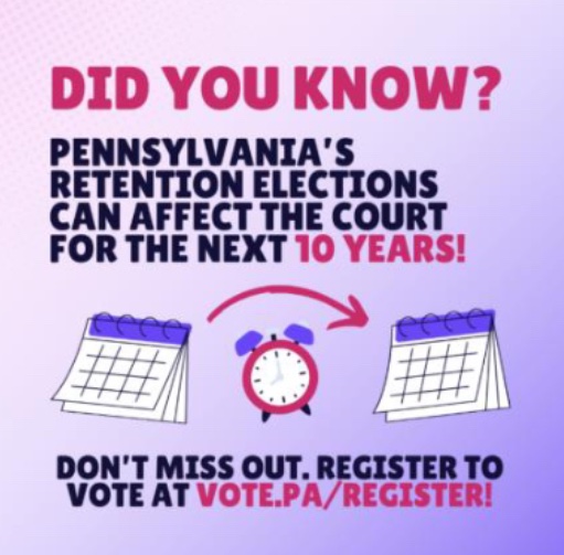 In Pennsylvania, after judges are first elected to the bench in partisan elections, they later face judicial retention elections. Instead of running against another candidate, judges stand for a “yes” or “no” vote on
whether they should remain in office for another term.