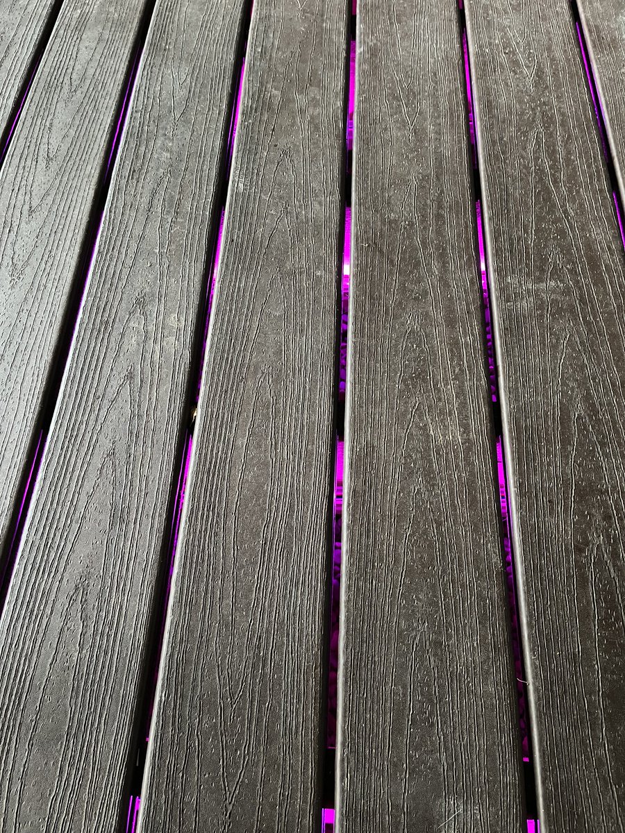 Crawled around under my deck and ran some led lights. See how it looks once it gets dark.