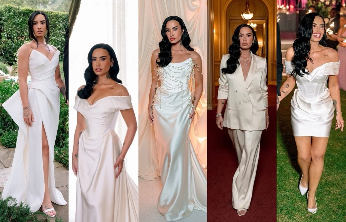 demi lovato and her five wedding outfits